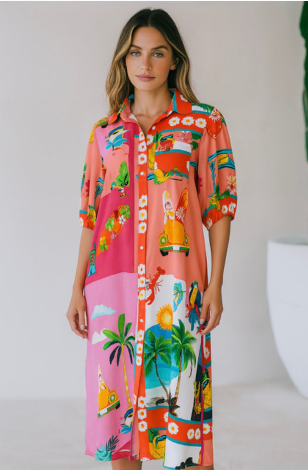 San Sebastian Midi Shirt Dress