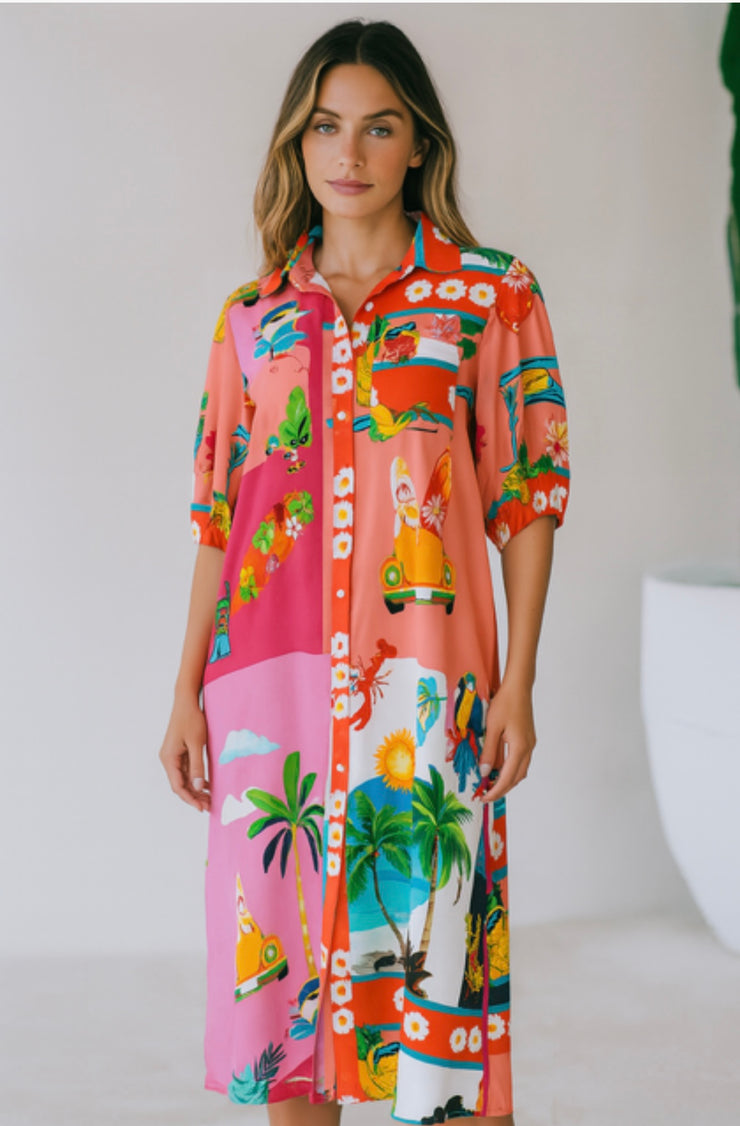 San Sebastian Midi Shirt Dress