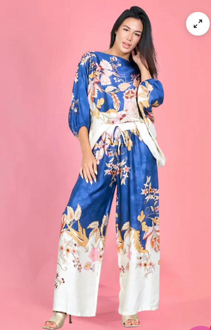 La Lisa Silk Top and Pant Set
