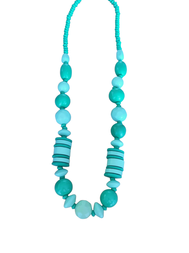 Chucky Green Bead Long Necklace