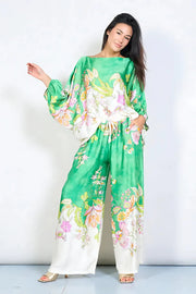La Lisa Silk Top and Pant Set