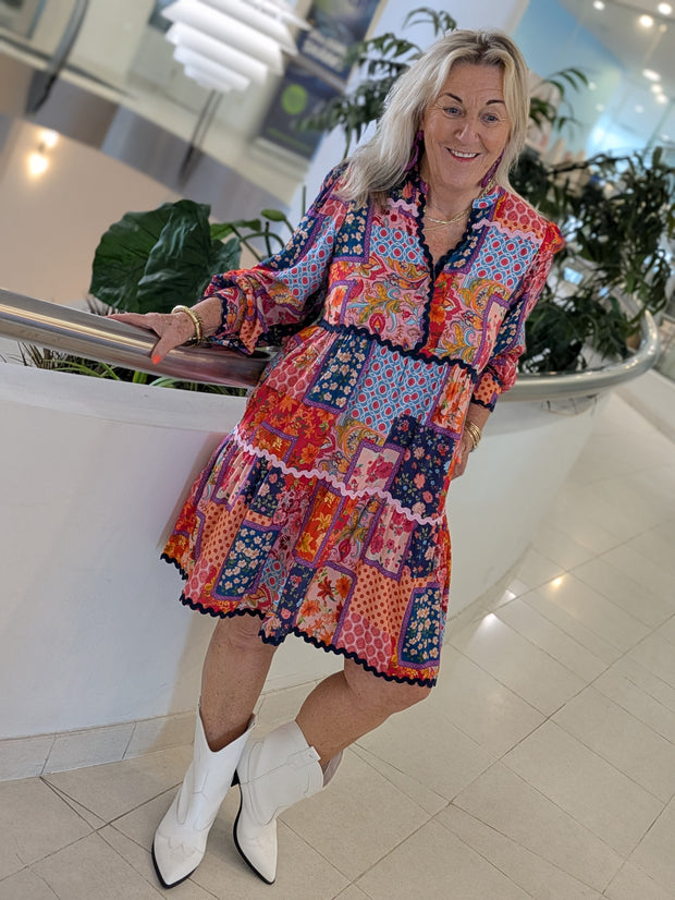 Patchwork Short Dress
