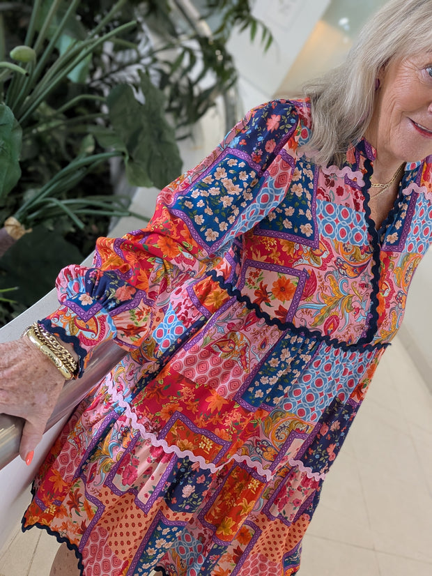 Patchwork Short Dress