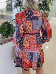 Patchwork Short Dress