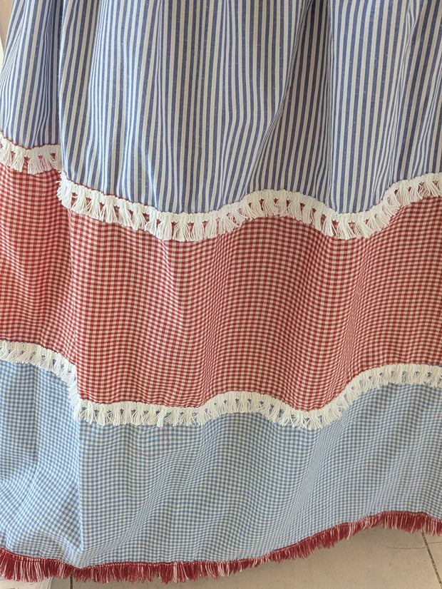 Gypsy Striped Fringed Skirt
