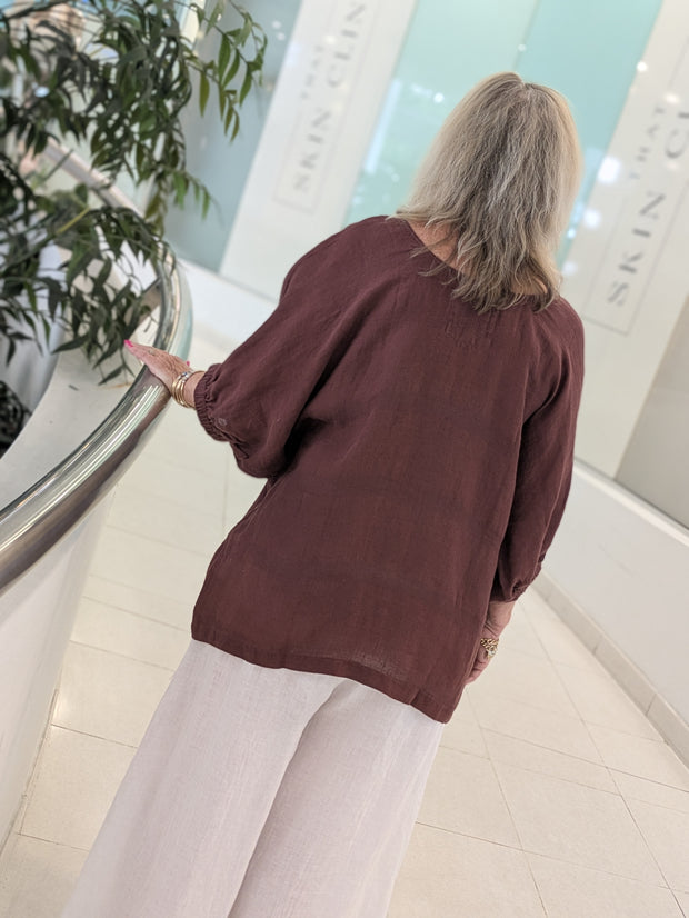 Bella Linen Weave Top