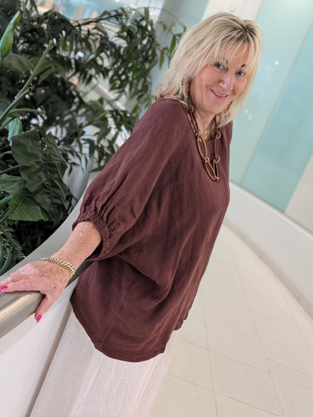 Bella Linen Weave Top