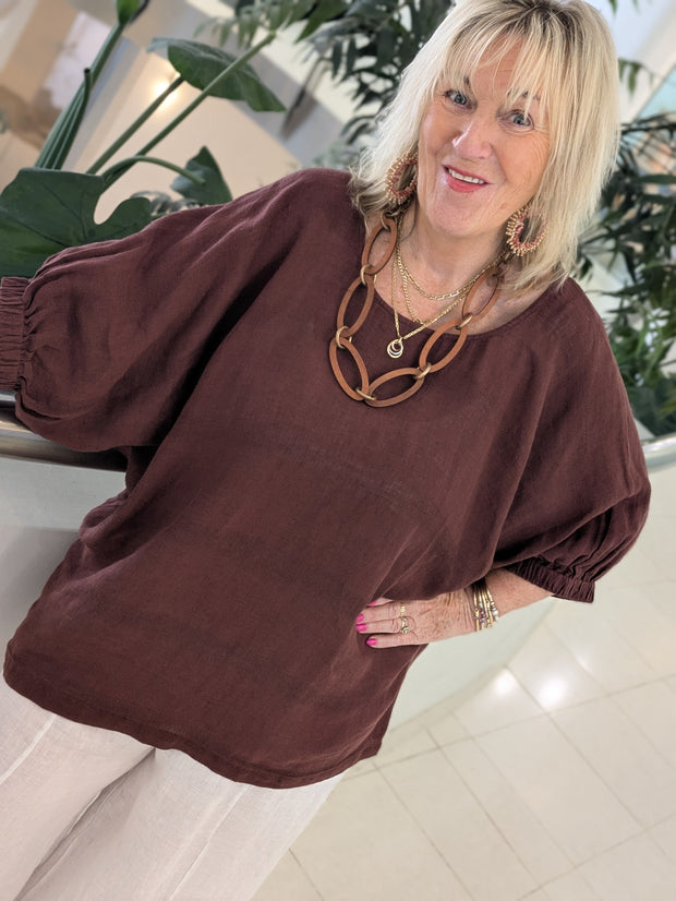 Bella Linen Weave Top