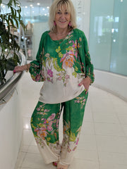 La Lisa Silk Top and Pant Set