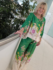 La Lisa Silk Top and Pant Set