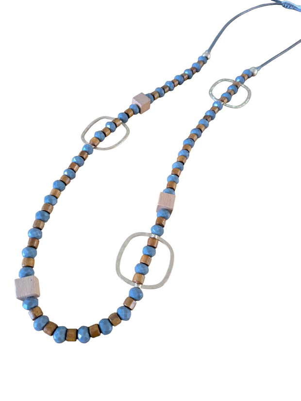 Grey and Tan Brad Necklace