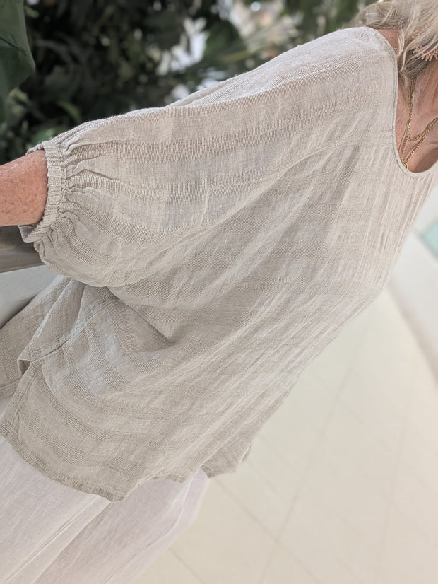 Bella Linen Weave Top