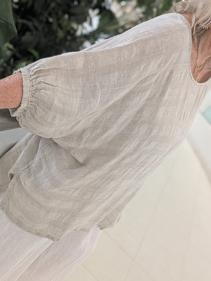 Bella Linen Weave Top